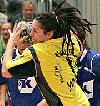Jenny Karolius frei durch am Kreis - SC Markranstädt  (Saison 2005/06)
