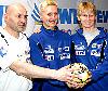 von links: Cheftrainer Leszek Krowicki, Neuzugang Milica Danilovic und Co-Trainerin Maike Balthazar - VfL Oldenburg<br />Foto: Hermann Jack