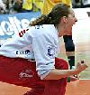 Chana Masson jubelt - HC Leipzig im DM-Halbfinale gegen Nürnberg  (April 2006)<br />Foto: Heiner Lehmann/www.sportseye.de