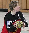 Sandra Polchow, reaktivierte Torhüterin, sucht eine Anspielstation - SV Berliner VG 49  (April 2006)