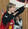 Sandra Polchow, reaktivierte Torhüterin, konzentriert im Kasten - SV Berliner VG 49  (April 2006)<br />Foto: Heiner Lehmann/www.sportseye.de