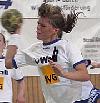 Stefanie Steinbrecher zieht vom Kreis ab - SV Berliner VG  (Saison 2005/06)<br />Foto: Heiner Lehmann/www.sportseye.de