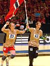 Karoline Dyhre Breivang und Katrine Lunde - Norwegen - Gewinn des Finales der Europameisterschaften 2006 in Schweden gegen Russland<br />Foto: <a href="http://www.pressefoto-heuberger.de">Michael Heuberger</a>
