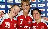 Die drei Österreicherinnen Nürnbergs: Katrin Engl, Steffi Ofenböck und Barbara Strass - 44:14-Auswärtserfolg im Pokal der Pokalsieger beim Maroltinger Gymnasium am 6. Januar 2007