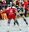 Sabrina Neuendorf (FHC) gegen Ina Knobloch (TSG) im Spiel Ketsch-Frankfurt/Oder 28.01.07