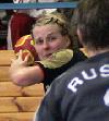 Nina Wörz frei vor Inna Suslina. GER - RUS, 4-Nationen-Turnier, Riesa 2007
