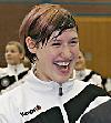 Anne Müller wurde für ihr 50. Länderspiel geehrt. NED - GER, 4-Nationen-Turnier, Riesa 2007